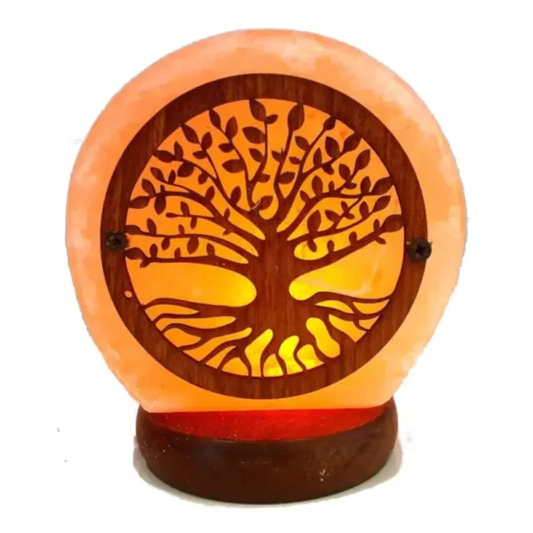 Lampada da Arredo Fissa a Cono Led Wood Lamp, Lampada a Led a Luce Calda con Stelo in Legno, Superficie in Acrilico, Effetto Tridimensionale, Alimentazione USB
